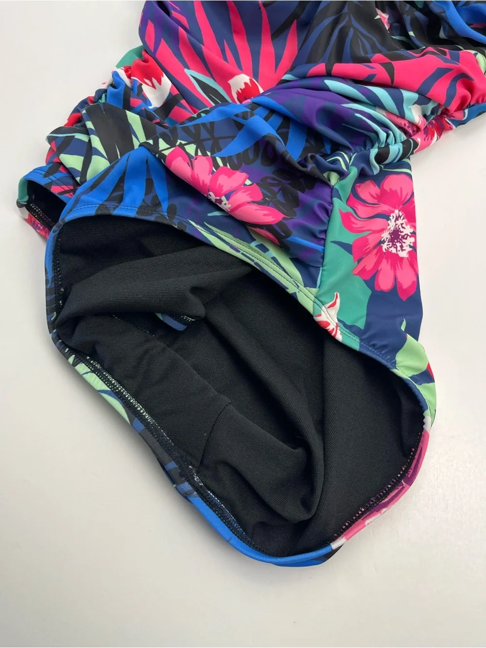 Bleu Rod Beattie Tropical Floral One-Piece Swimsuit Pink Blue Underwire Women 10